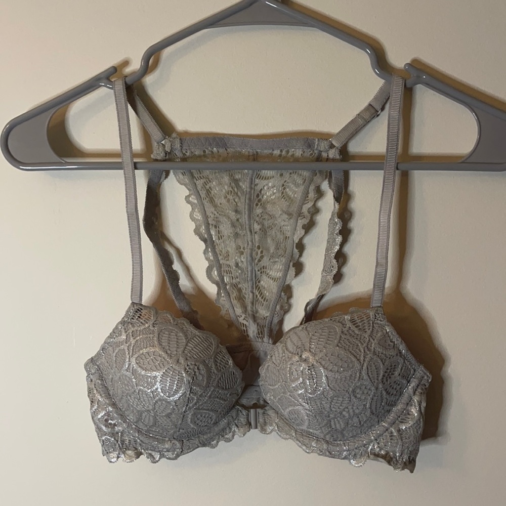 Bra metallic gray